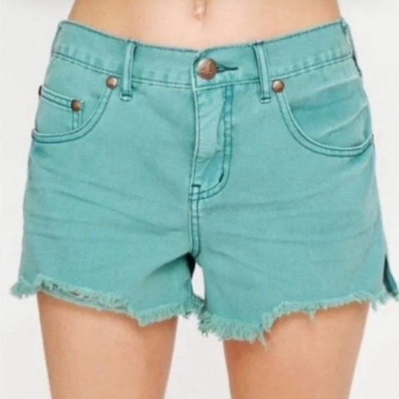 Free People Pants - Free People green frayed shorts, size 28